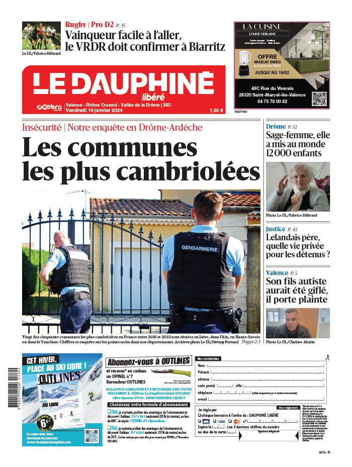 Le Dauphiné Libéré N°20240119 du 19 janvier 2024 à télécharger sur iPad