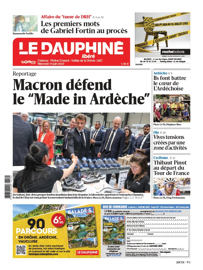 Le Dauphiné Libéré N°20230614 du 14 juin 2023 à télécharger sur iPad