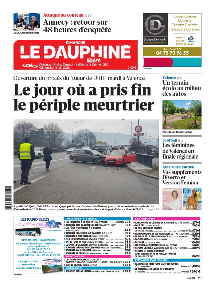 Le Dauphiné Libéré N°20230611 du 11 juin 2023 à télécharger sur iPad