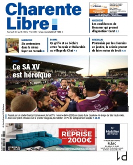 Charente Libre N°24660 du 20 avril 2024 à télécharger sur iPad