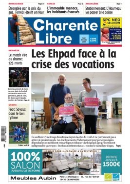 Charente Libre N°24176 du 03 octobre 2022 à télécharger sur iPad