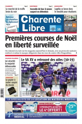 Charente Libre N°23601 du 28 novembre 2020 à télécharger sur iPad