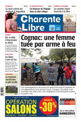 Charente Libre N°23557 du 08 octobre 2020 à télécharger sur iPad