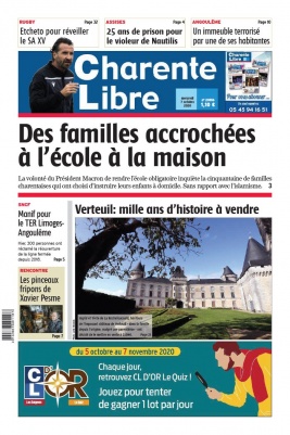 Charente Libre N°23556 du 07 octobre 2020 à télécharger sur iPad