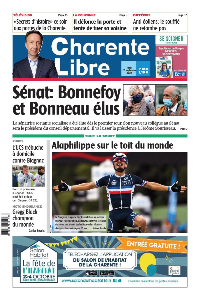 Charente Libre 28 septembre 2020 Abonnement Charente Libre Pas Cher avec BOUQUET INFO ePresse.fr