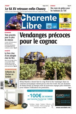 Charente Libre N°23528 du 04 septembre 2020 à télécharger sur iPad