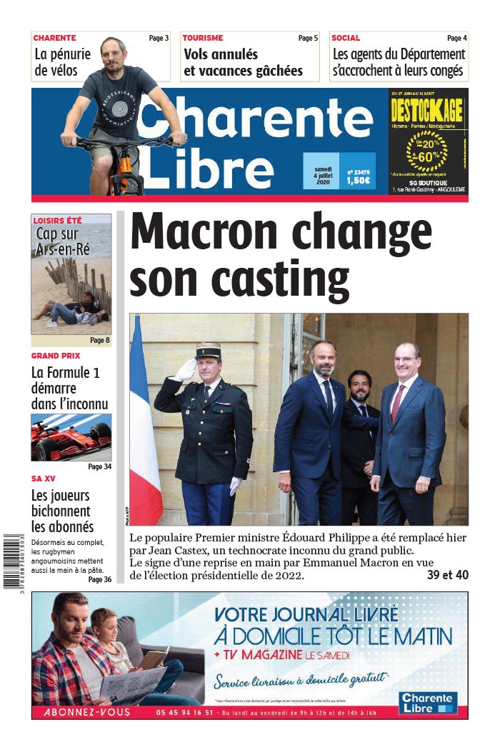Charente Libre 04 juillet 2020 Abonnement Charente Libre Pas Cher avec BOUQUET INFO ePresse.fr