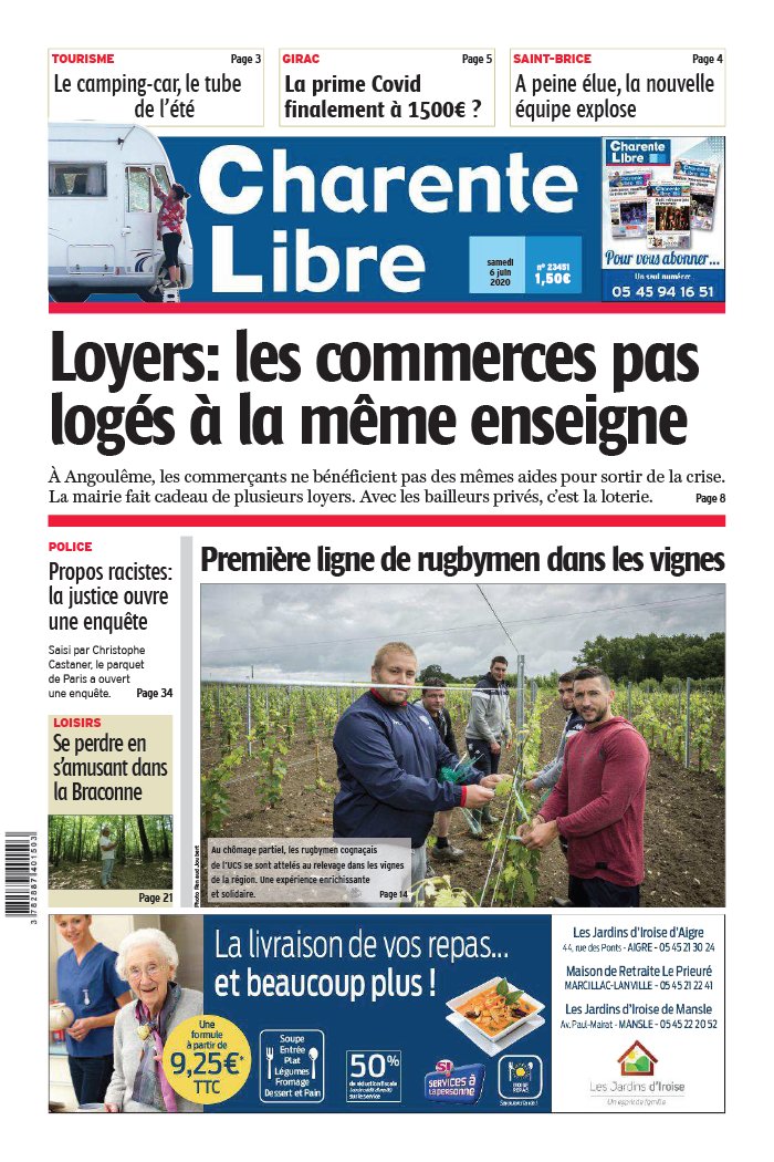 Charente Libre 06 juin 2020 Abonnement Charente Libre Pas Cher avec BOUQUET INFO ePresse.fr