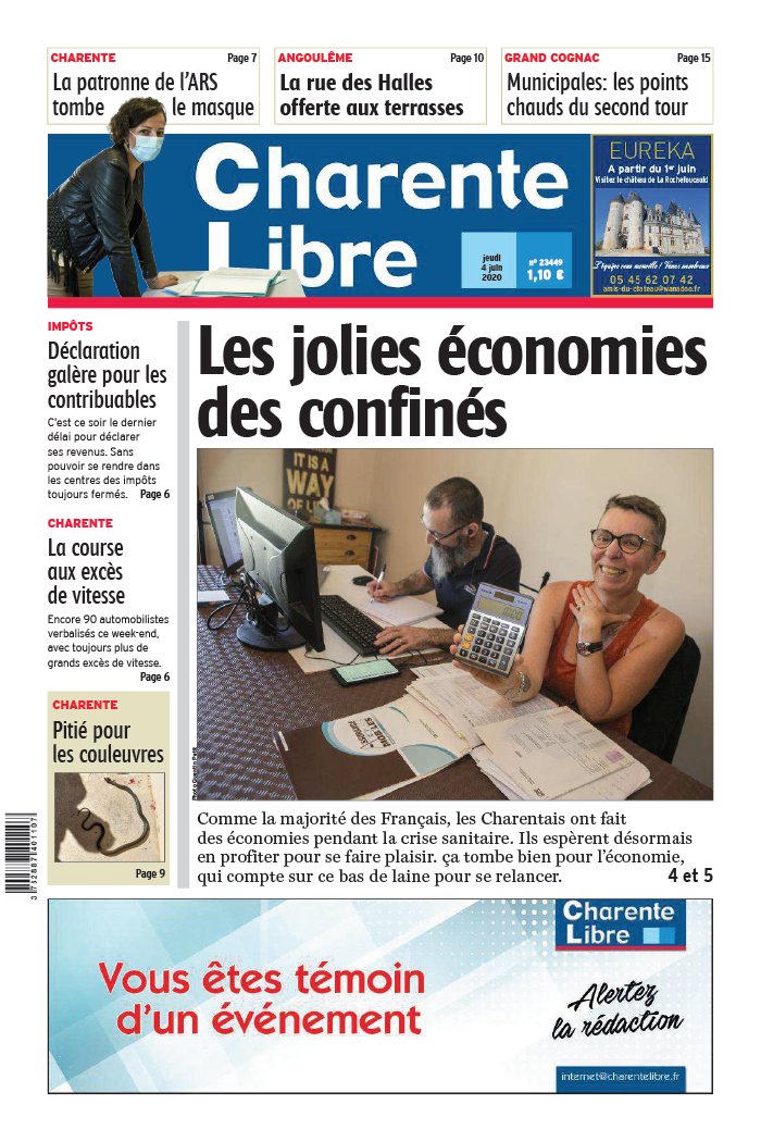 Charente Libre 04 juin 2020 Abonnement Charente Libre Pas Cher avec BOUQUET INFO ePresse.fr