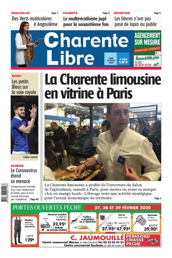 Charente Libre 24 février 2020 Abonnement Charente Libre Pas Cher avec BOUQUET INFO ePresse.fr