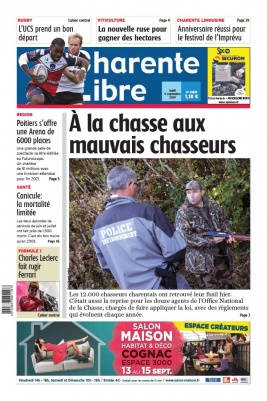 Charente Libre N°23219 du 09 septembre 2019 à télécharger sur iPad