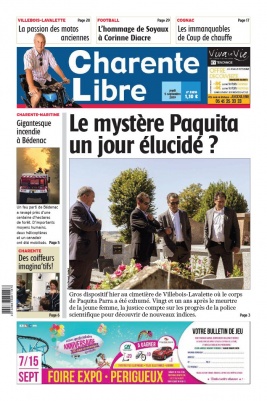 Charente Libre N°23216 du 05 septembre 2019 à télécharger sur iPad
