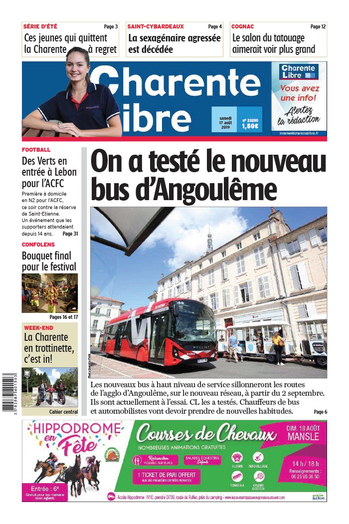 Charente Libre 17 août 2019 Abonnement Charente Libre Pas Cher avec BOUQUET INFO ePresse.fr