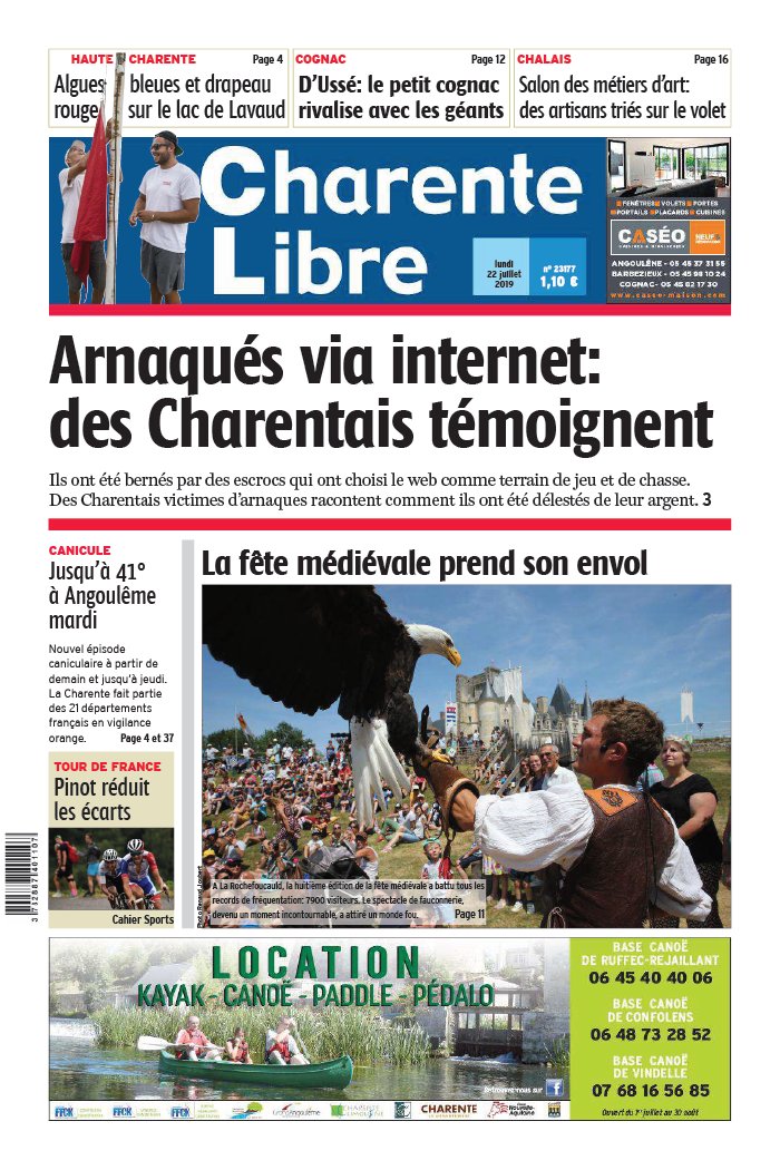 Charente Libre 22 juillet 2019 Abonnement Charente Libre Pas Cher avec BOUQUET INFO ePresse.fr