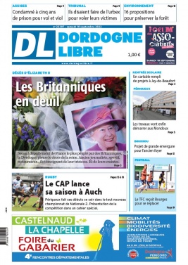 Dordogne Libre N°23397 du 10 septembre 2022 à télécharger sur iPad