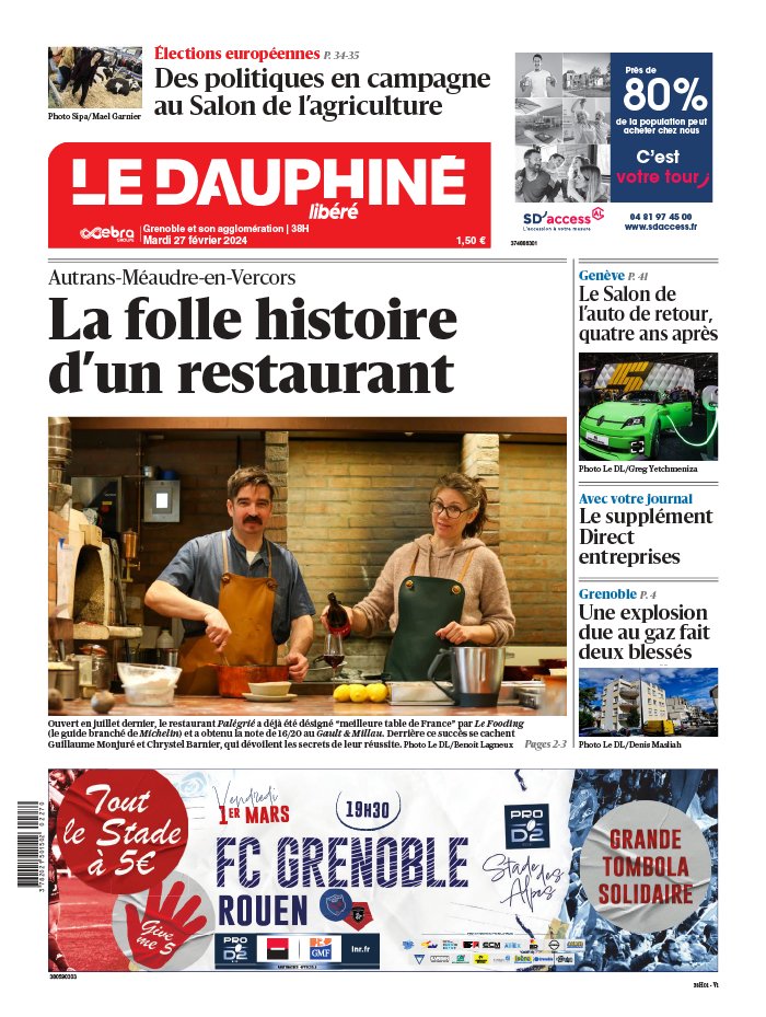 Le Dauphiné Libéré N°20240227 du 27 février 2024 à télécharger sur iPad