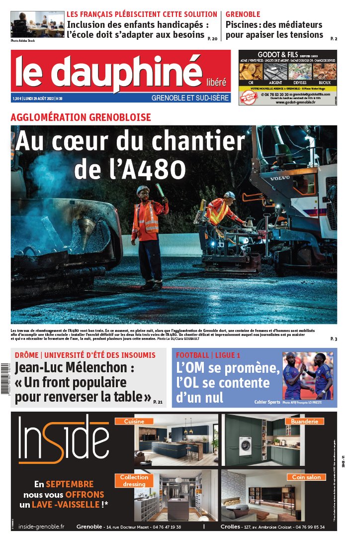Le Dauphiné Libéré N°20220829 du 29 août 2022 à télécharger sur iPad