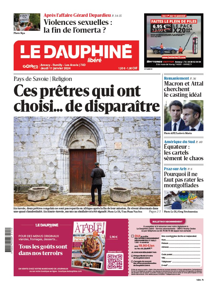 Le Dauphiné Libéré N°20240111 Du 11 Janvier 2024 à Télécharger Sur IPad