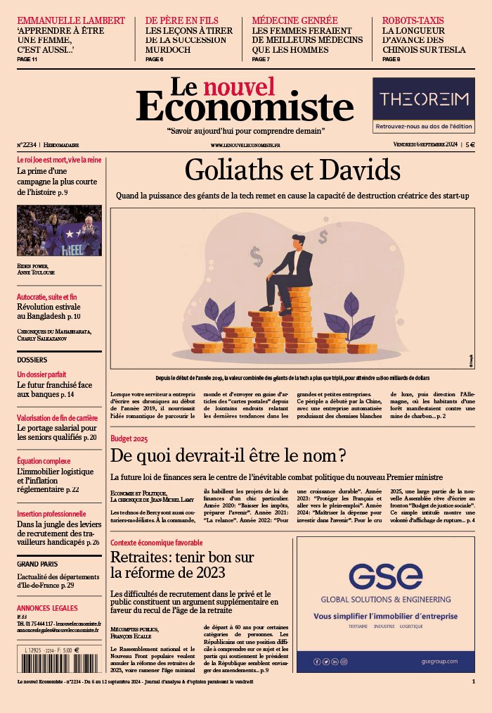 Le nouvel economiste n 2234 du 06 septembre 2024 t l charger sur ipad