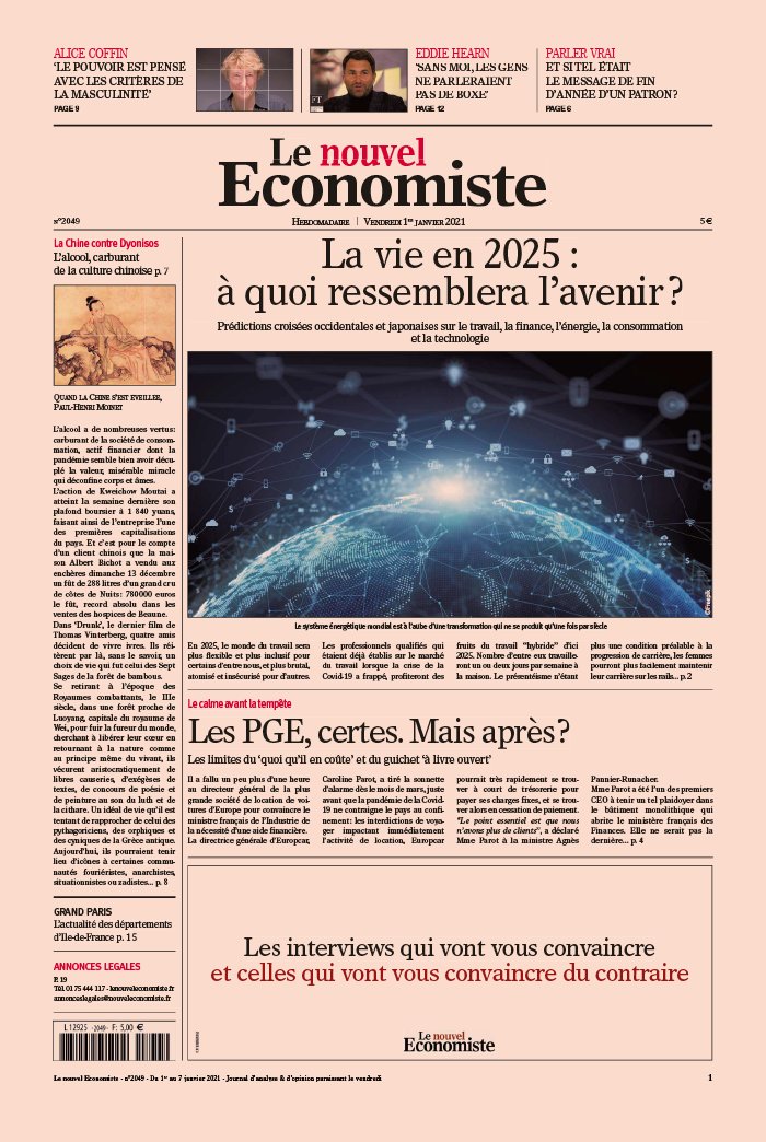 Le nouvel Economiste 01 janvier 2021 Le nouvel Economiste N°2049 du 01 janvier 2021 à télécharger sur iPad