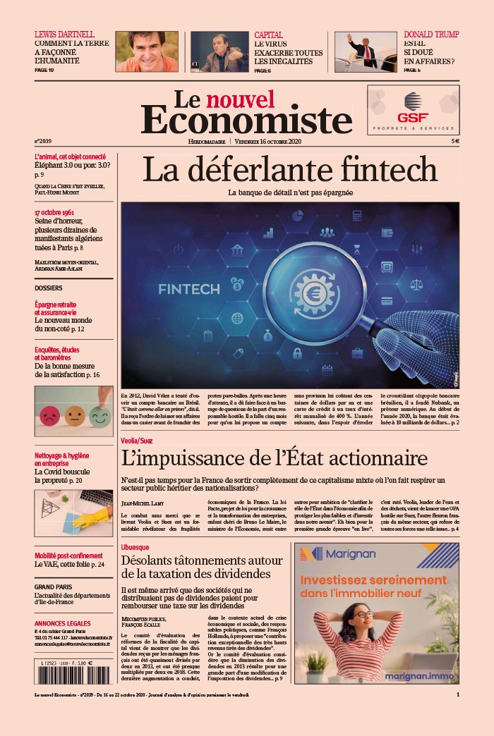 Le nouvel Economiste 16 octobre 2020 Le nouvel Economiste N°2039 du 16 octobre 2020 à télécharger sur iPad