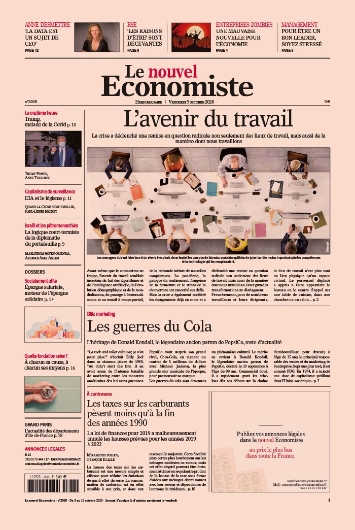 Le nouvel Economiste 09 octobre 2020 Le nouvel Economiste N°2038 du 09 octobre 2020 à télécharger sur iPad