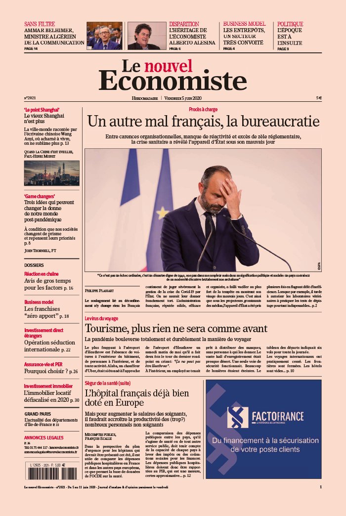 Le nouvel Economiste 05 juin 2020 Abonnement Nouvel Économiste Pas Cher avec le BOUQUET ePresse.fr
