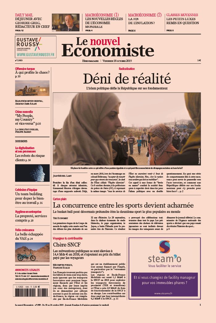 Le nouvel Economiste 18 octobre 2019 Abonnement Nouvel Économiste Pas Cher avec le BOUQUET ePresse.fr