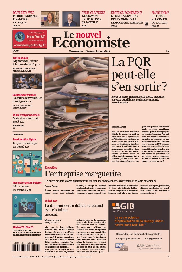 Le nouvel Economiste 04 octobre 2019 Le nouvel Economiste N°1987 du 04 octobre 2019 à télécharger sur iPad
