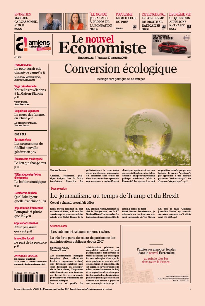 Le nouvel Economiste 27 septembre 2019 Le nouvel Economiste N°1986 du 27 septembre 2019 à télécharger sur iPad