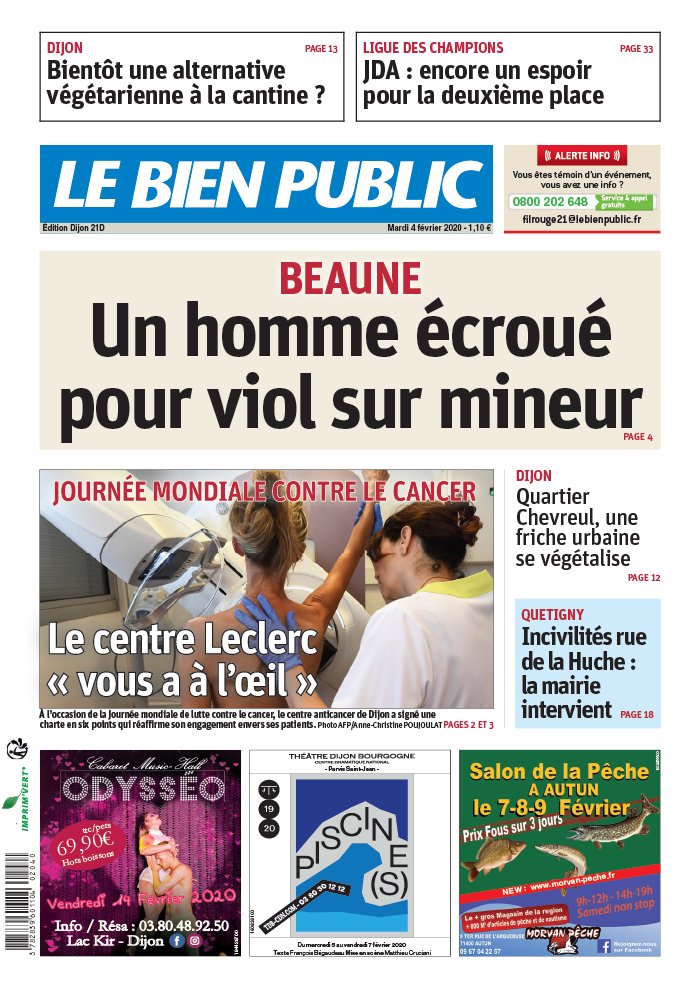 Le Bien Public N°20200204 du 04 février 2020 à télécharger sur iPad