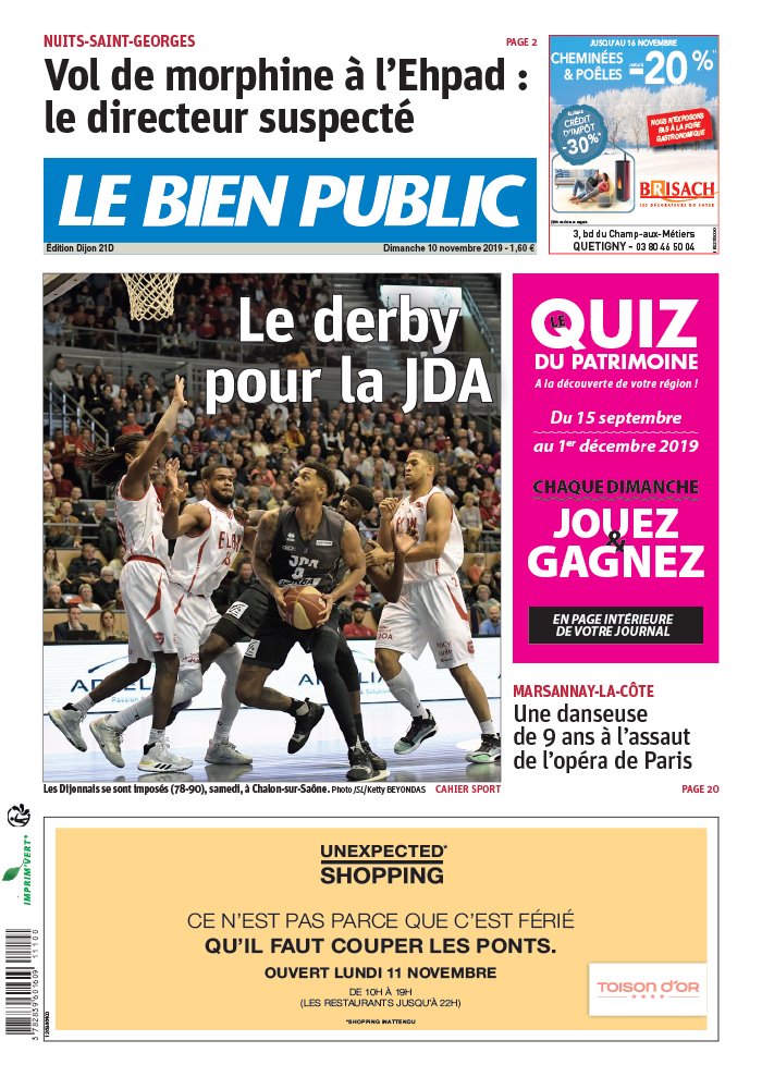 Le Bien Public N°20191110 du 10 novembre 2019 à télécharger sur iPad
