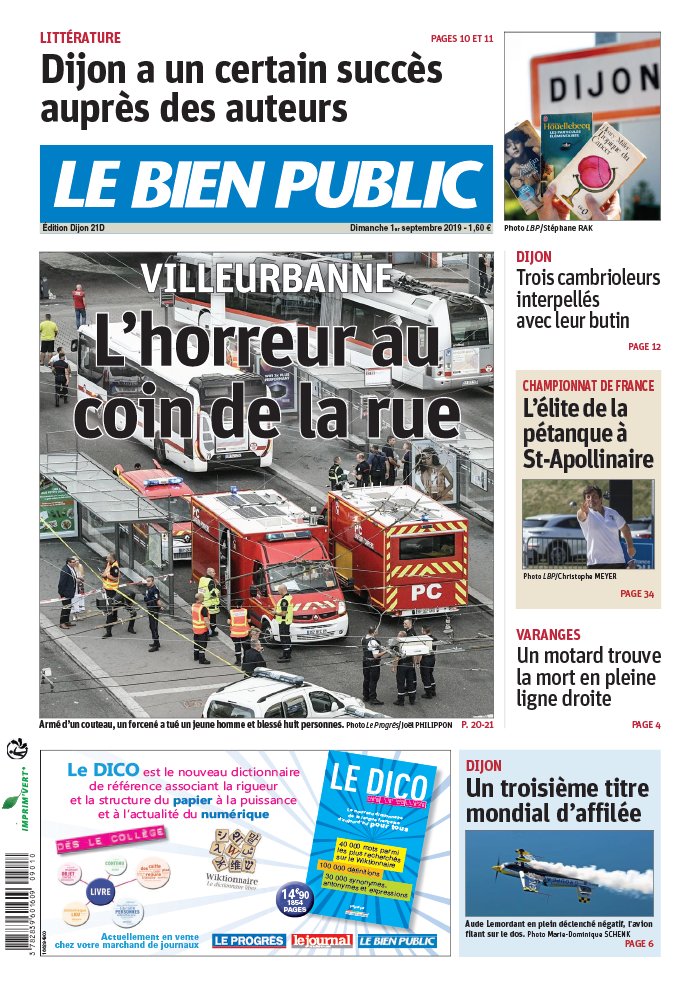 Le Bien Public N°20190901 du 01 septembre 2019 à télécharger sur iPad