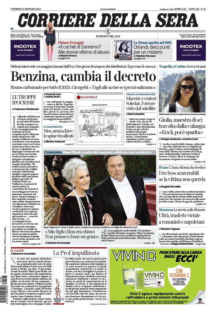 Corriere Della Sera N Du Janvier T L Charger Sur Ipad