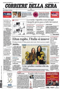 Corriere Della Sera N°20210914 du 14 septembre 2021 à télécharger sur iPad