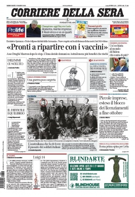 Corriere Della Sera N°20210317 du 17 mars 2021 à télécharger sur iPad