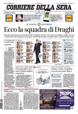 Corriere Della Sera N°20210213 du 13 février 2021 à télécharger sur iPad
