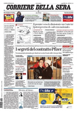 Corriere Della Sera N°20210125 du 25 janvier 2021 à télécharger sur iPad
