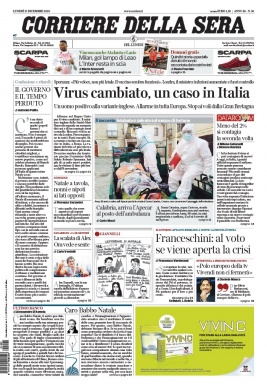 Corriere Della Sera N°20201221 du 21 décembre 2020 à télécharger sur iPad