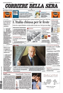 Corriere Della Sera N°20201203 du 03 décembre 2020 à télécharger sur iPad