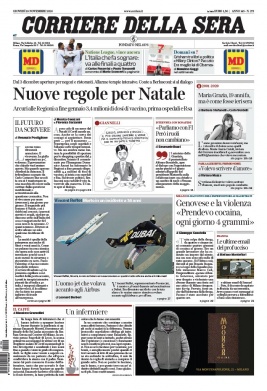 Corriere Della Sera N°20201119 du 19 novembre 2020 à télécharger sur iPad