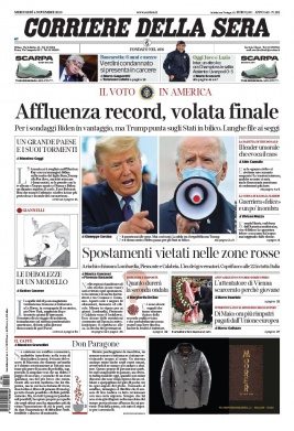 Corriere Della Sera N°20201104 du 04 novembre 2020 à télécharger sur iPad