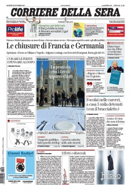 Corriere Della Sera N°20201029 du 29 octobre 2020 à télécharger sur iPad