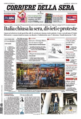 Corriere Della Sera N°20201026 du 26 octobre 2020 à télécharger sur iPad
