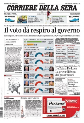 Corriere Della Sera N°20200922 du 22 septembre 2020 à télécharger sur iPad