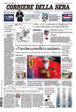 Corriere Della Sera N°20200906 du 06 septembre 2020 à télécharger sur iPad