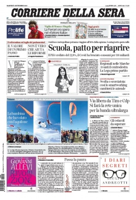 Corriere Della Sera N°20200901 du 01 septembre 2020 à télécharger sur iPad