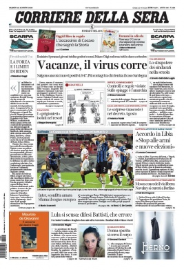 Corriere Della Sera N°20200822 du 22 août 2020 à télécharger sur iPad