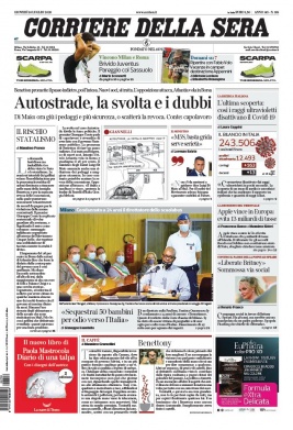 Corriere Della Sera N°20200716 du 16 juillet 2020 à télécharger sur iPad