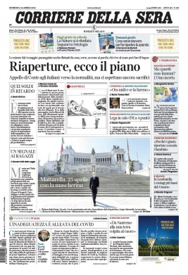 Corriere Della Sera N°20200426 du 26 avril 2020 à télécharger sur iPad